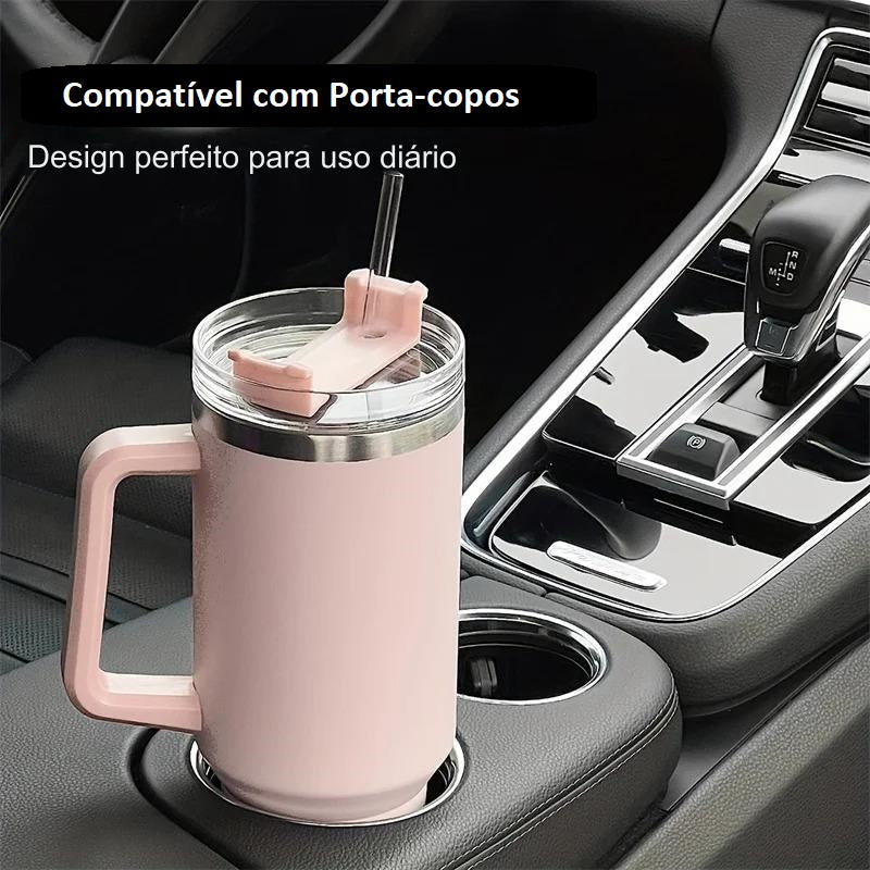 Copo Térmico Grande 1200ml com Canudo