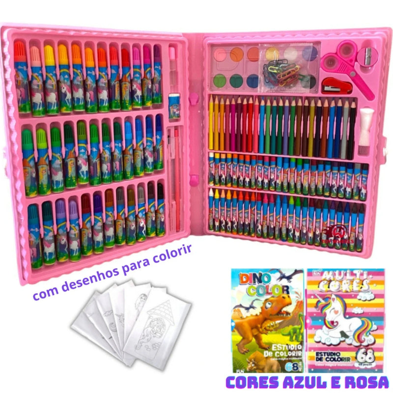 Maleta de Pintura Infantil Estojo 150 Peças para Colorir