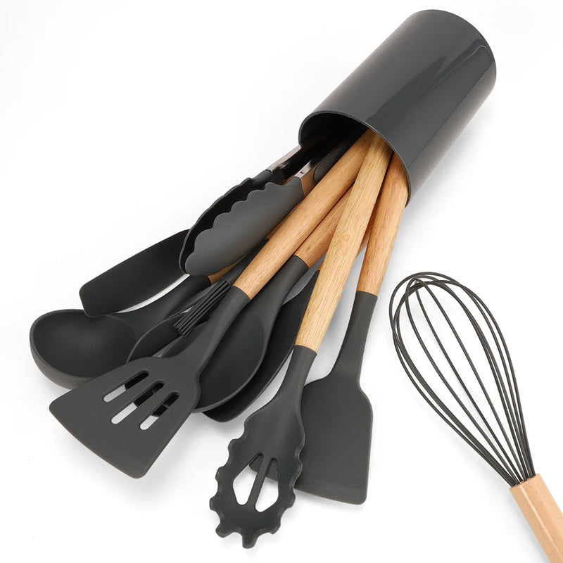 Kit Utensílios de Cozinha Silicone 12 Peças