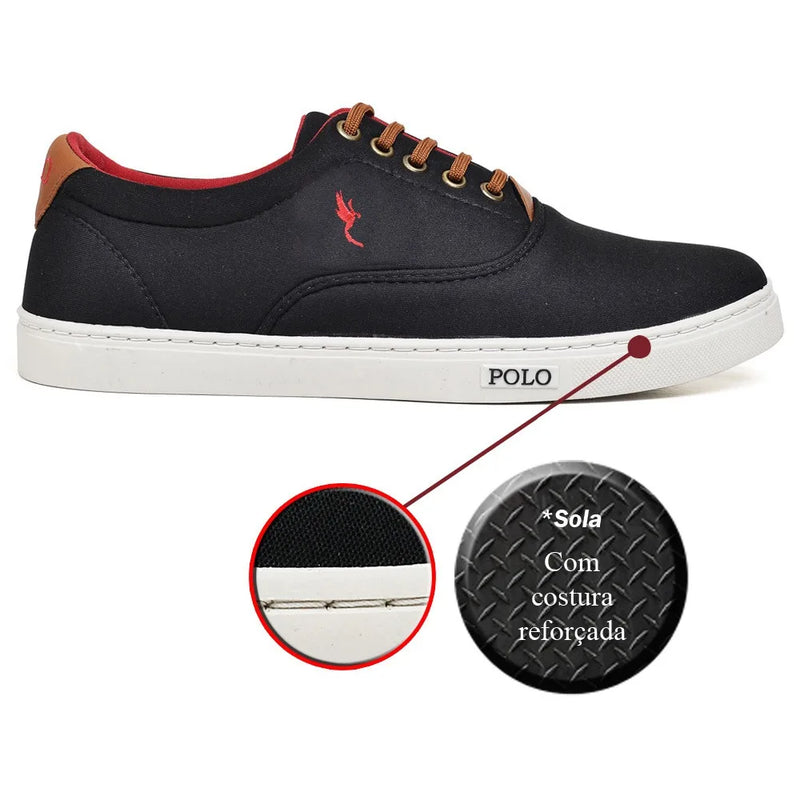 Tênis Masculino Casual PB™ Kit Com 3 Pares + Relógio + Cinto + Meia + Carteira