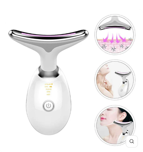 Massageador Facial com Led para Rosto e Pescoço