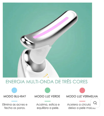 Massageador Facial com Led para Rosto e Pescoço