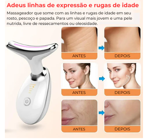 Massageador Facial com Led para Rosto e Pescoço